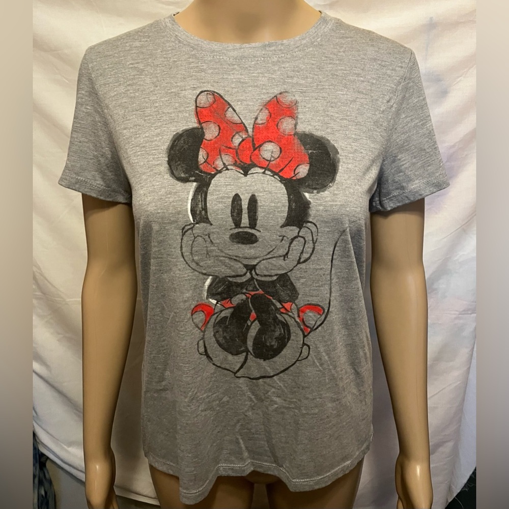 Small Juniors Grey Mickey Mouse Graphic T-Shirt